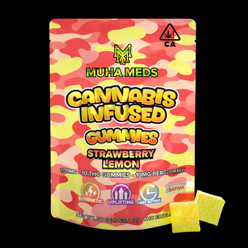 Muha Meds – Strawberry Lemon Gummies | Sativa | 100mg THC