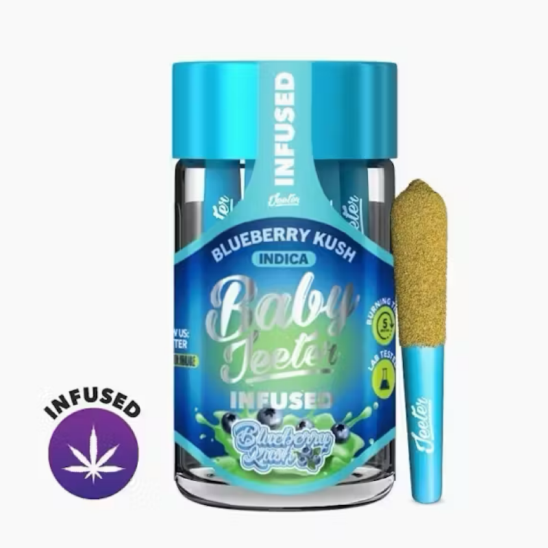 Baby Jeeter – Blueberry Kush Infused Pre-Rolls | Indica | 5-Pack