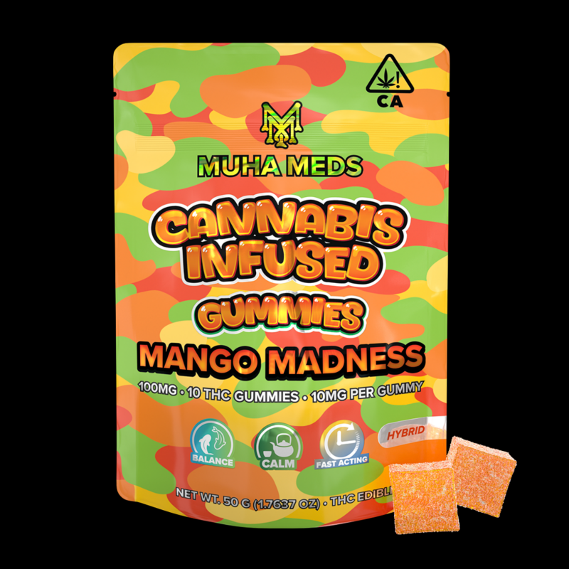 Muha Meds – Mango Madness Gummies | Hybrid | 100mg THC