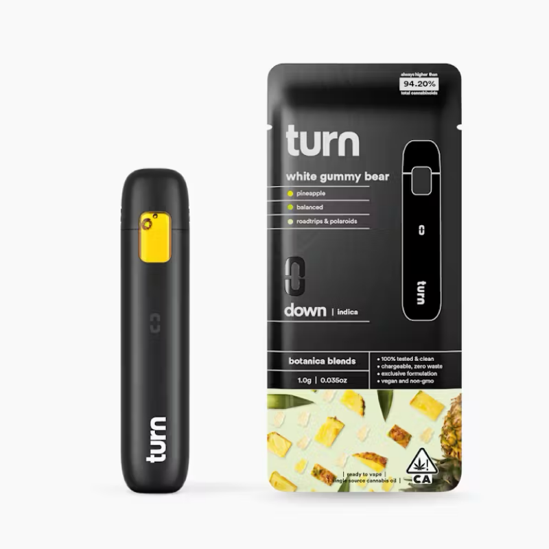 Turn – White Gummy Bear | 1.0g AIO Vape | Down (Indica)