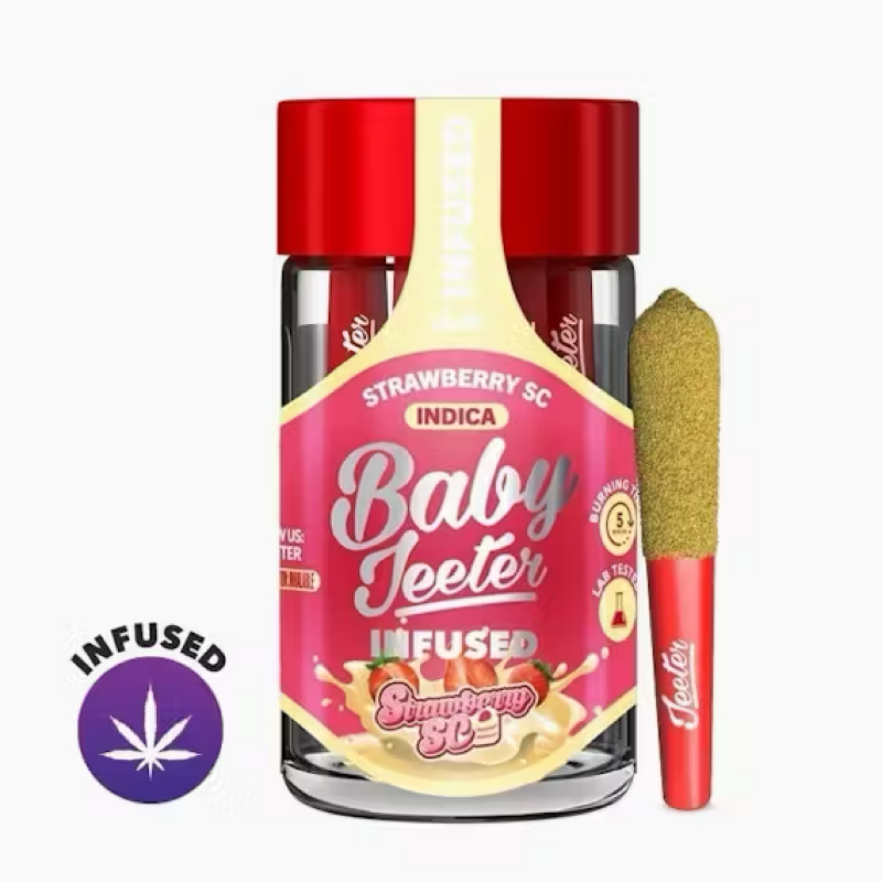 Baby Jeeter – Strawberry Shortcake Infused Pre-Rolls | Indica | 5-Pack
